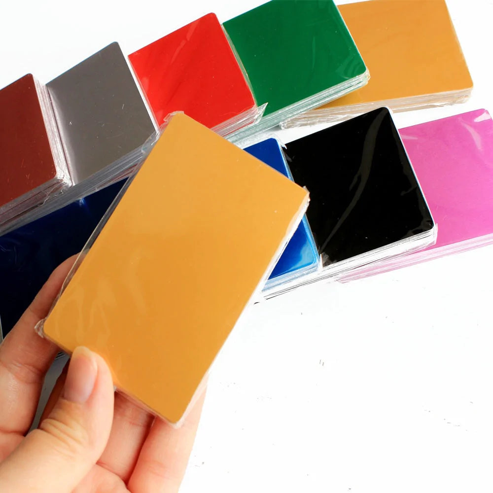 100 Pcs Blank Metal Business Card Aluminum Name Cards 86mm X 54mm